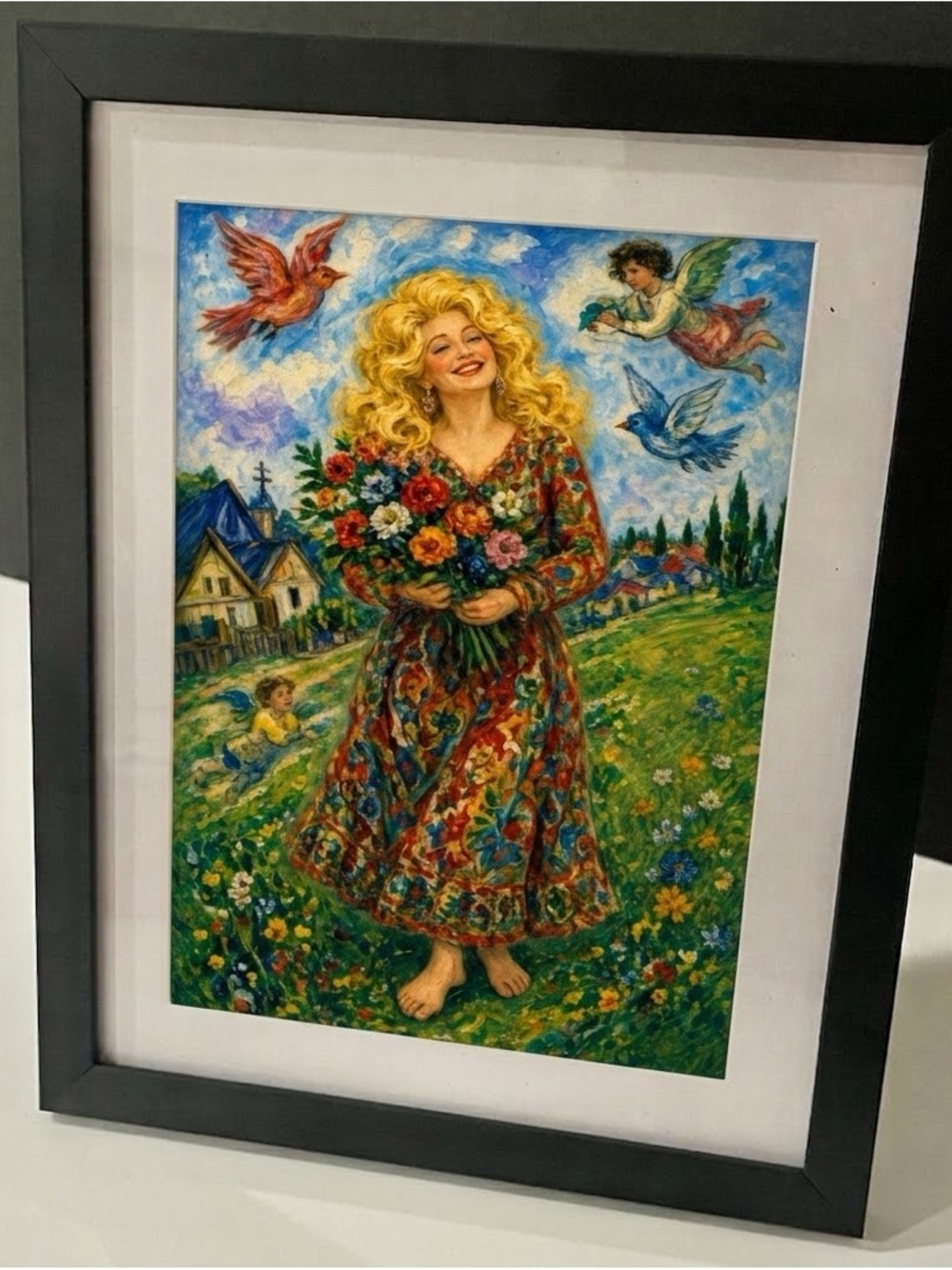 Dolly Parton Framed Matte Paper Art Print , the Queen of Country